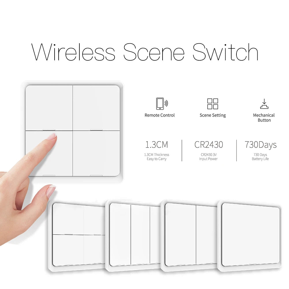 ZigBee Scene Switch - 1,2,3 & 4 Button - HA Automation Switch